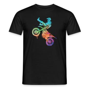 Dirt Biker Moto Filles Motocross Garçons - T-shirt homme - noir - Devant - AI Model Male 178 light (178cm)