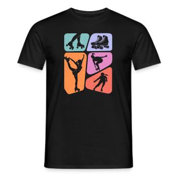 Patins à roulettes Patinage à roulettes Filles - T-shirt homme - noir - Devant - AI Model Male 178 light (178cm)
