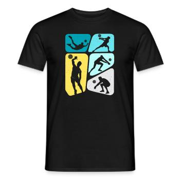Joueurs de volley-ball Enfants Joueurs de volley-ball Garçons - T-shirt homme - noir - Devant - AI Model Male 178 light (178cm)