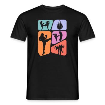 Muay Thai Kickboxer Arts Martiaux Kickboxing Filles - T-shirt homme - noir - Devant - AI Model Male 178 light (178cm)