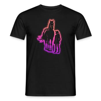 Pferd reiten Reiter Reiterin Frauen Mädchen Pferde - Männer T-Shirt - Schwarz - Vorne - AI Model Male 178 light (178cm)
