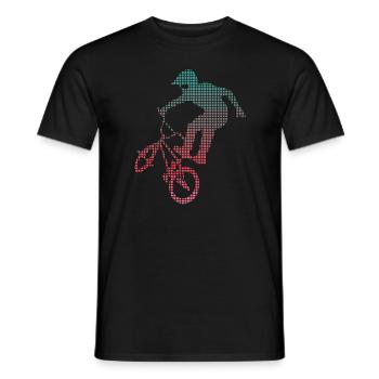 BMX Stunts Bike Tricks verpixelt Fahrrad BMX - Männer T-Shirt - Schwarz - Vorne - AI Model Male 178 light (178cm)