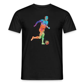 Fußball spielen Fußballer Jungen Fussball Kinder - Männer T-Shirt - Schwarz - Vorne - AI Model Male 178 light (178cm)