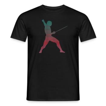 Escrime Graphic Épées pixélisées Escrime Escrime - T-shirt homme - noir - Devant - AI Model Male 178 light (178cm)