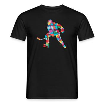Hockey Players Colorful Boys Hockey Players - Men's T-Shirt - black - Front - AI Model Male 178 light (178cm)