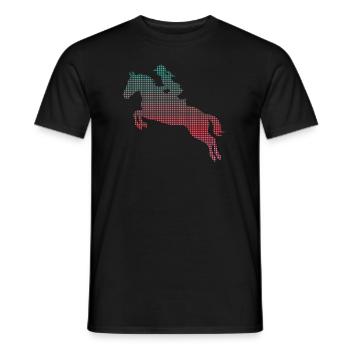 Pferd reiten verpixelt Reiter Mädchen Pferde - Männer T-Shirt - Schwarz - Vorne - AI Model Male 178 light (178cm)