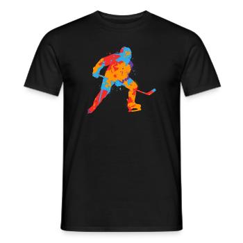 Hockey Players Colorful Kids Hockey Players - Men's T-Shirt - black - Front - AI Model Male 178 light (178cm)