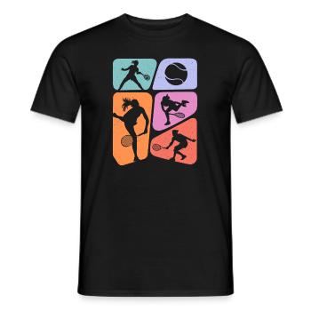 Tennis Spieler Kinder Tennisspieler Mädchen - Männer T-Shirt - Schwarz - Vorne - AI Model Male 178 light (178cm)