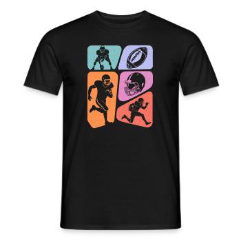Football américain Enfants Hommes Garçons Football - T-shirt homme - noir - Devant - AI Model Male 178 light (178cm)