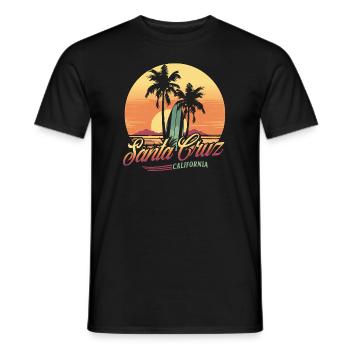 Santa Cruz, California - Men's T-Shirt - black - Front - AI Model Male 178 light (178cm)