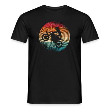 Dirt Bike Dirt Bike Fingeraftryk Motocross - Mænd T-shirt - sort - Foran - AI Model Male 178 light (178cm)