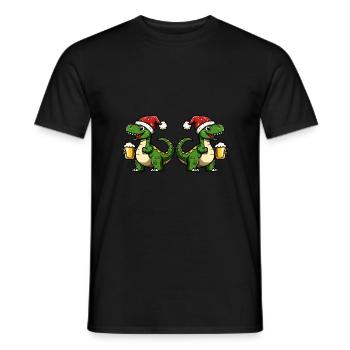 Dinosaurier brontosaurus Weihnachten Bier Team - Männer T-Shirt - Schwarz - Vorne - AI Model Male 178 light (178cm)