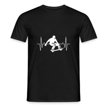 Skateboarding Mann Puls Skateboard - Männer T-Shirt - Schwarz - Vorne - AI Model Male 178 light (178cm)