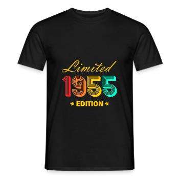 1955 Jahrgang 70.Geburtstag Geschenk geboren 1955 - Männer T-Shirt - Schwarz - Vorne - AI Model Male 178 light (178cm)