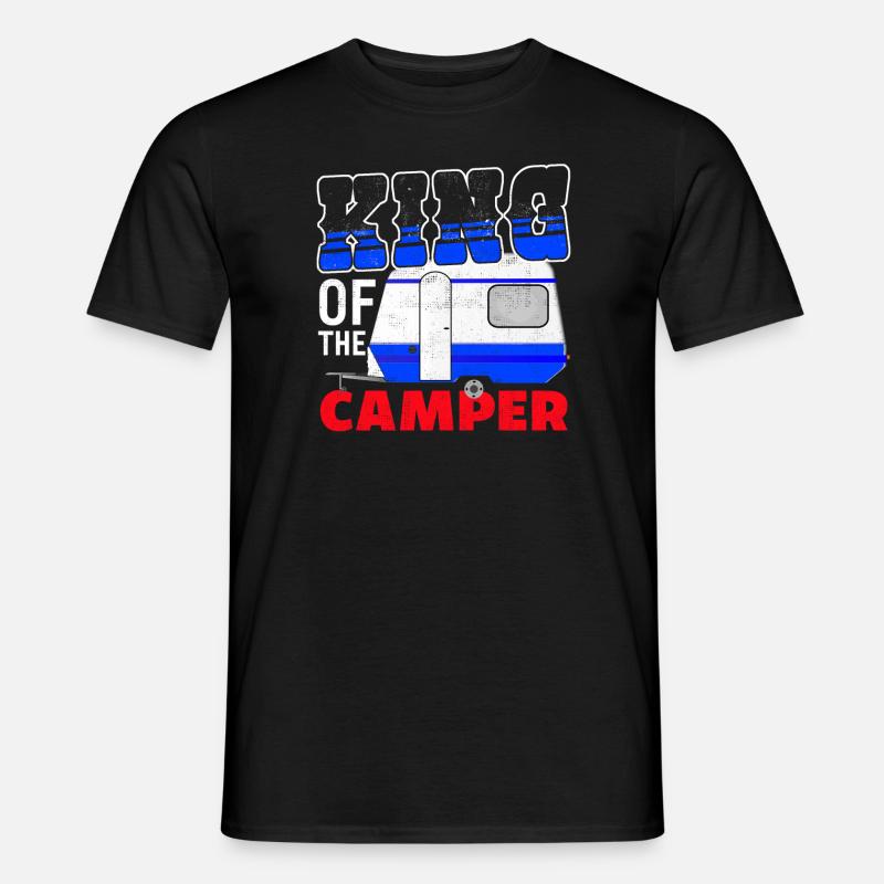 Camping König - Männer T-Shirt - Schwarz
