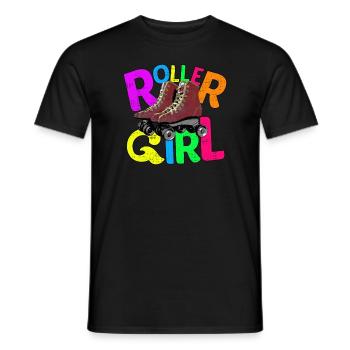 "Roller Girl" roller skate girl - Men's T-Shirt - black - Front - AI Model Male 178 light (178cm)
