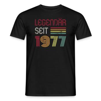 Legendär Seit 1977 Jahr Retro 77er Jahrgang - Männer T-Shirt - Schwarz - Vorne - AI Model Male 178 light (178cm)