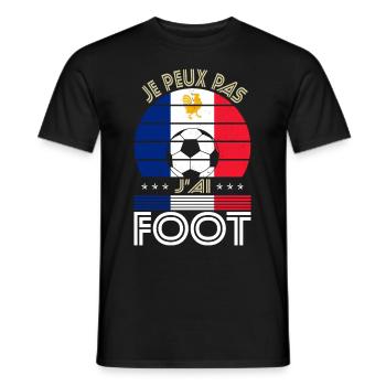 Football Gift Idea I Can't I Have Foot France - Men's T-Shirt - black - Front - AI Model Male 178 light (178cm)