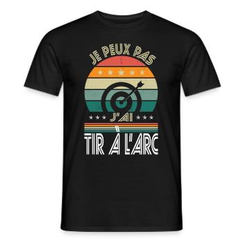 Je peux pas j'ai tir à l'arc - Idée cadeau archer - T-shirt homme - noir - Devant - AI Model Male 178 light (178cm)