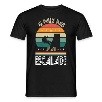 Je peux pas j'ai Escalade - Idée Cadeau Grimpeur - T-shirt homme - noir - Devant - AI Model Male 178 light (178cm)