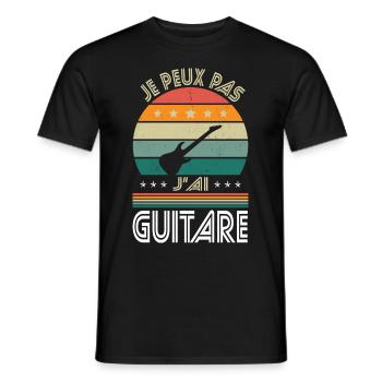 I Can't I Have Guitar - Gitarrist Geschenkidee - Männer T-Shirt - Schwarz - Vorne - AI Model Male 178 light (178cm)