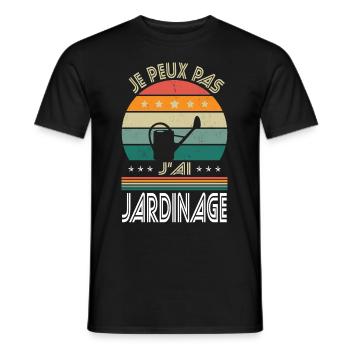 Je peux pas j'ai Jardinage - Idée Cadeau Jardinier - T-shirt homme - noir - Devant - AI Model Male 178 light (178cm)