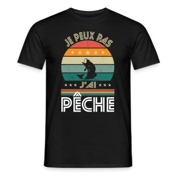Ich kann nicht angeln - Fischer Geschenkidee - Männer T-Shirt - Schwarz - Vorne - AI Model Male 178 light (178cm)