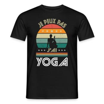 I Can't I Have Yoga - Geschenkidee - Männer T-Shirt - Schwarz - Vorne - AI Model Male 178 light (178cm)