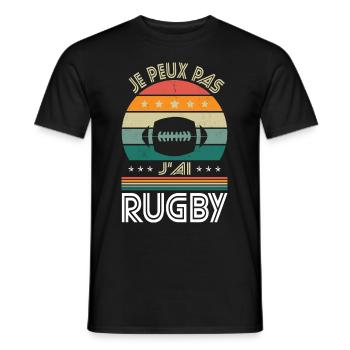 I Can't I Have Rugby - Rugby Man Gift Idea - Men's T-Shirt - black - Front - AI Model Male 178 light (178cm)