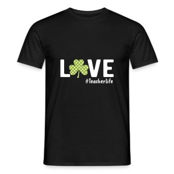 Amour Professeur Drôle Citation Vie Shamrock St. Pat - T-shirt homme - noir - Devant - AI Model Male 178 light (178cm)