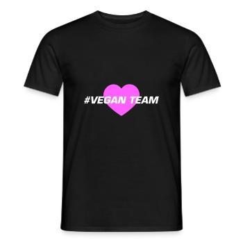 Vegan Team Herz - Männer T-Shirt - Schwarz - Vorne - AI Model Male 178 light (178cm)