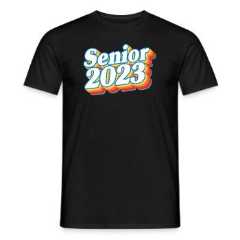 Cadeau de fête de remise des diplômes rétro de la classe senior de 2023 - T-shirt homme - noir - Devant - AI Model Male 178 light (178cm)