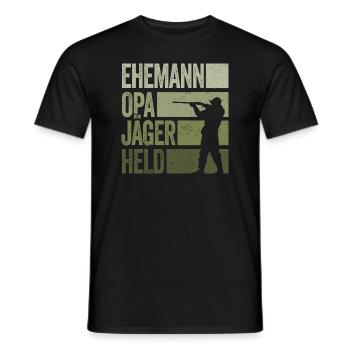 Ehemann Opa Jäger Held Rotwild Jagd Jagen Lustig - Männer T-Shirt - Schwarz - Vorne - AI Model Male 178 light (178cm)