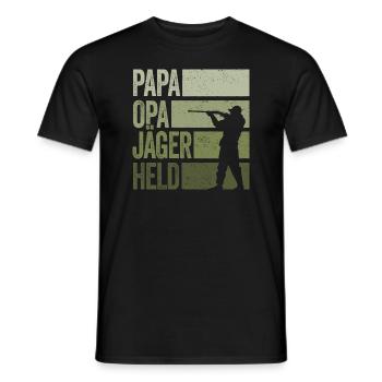 Papa Opa Jäger Held Rotwild Jagd Jagen Lustig - Männer T-Shirt - Schwarz - Vorne - AI Model Male 178 light (178cm)