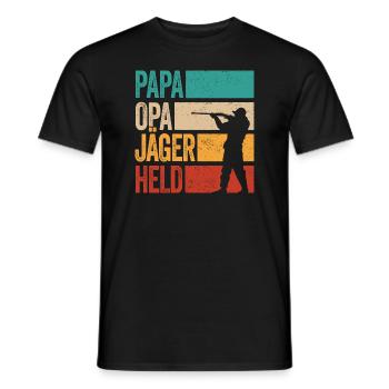 Papa Opa Jäger Held Rotwild Jagd Jagen Lustig - Männer T-Shirt - Schwarz - Vorne - AI Model Male 178 light (178cm)