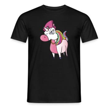 Wütendes Einhorn - Männer T-Shirt - Schwarz - Vorne - AI Model Male 178 light (178cm)