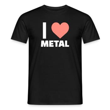 i love heavy metal - Men's T-Shirt - black - Front - AI Model Male 178 light (178cm)