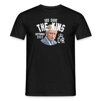 King Charles III God save the king - Men's T-Shirt - black - Front - AI Model Male 178 light (178cm)