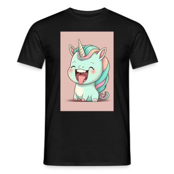 Bébé licorne - T-shirt homme - noir - Devant - AI Model Male 178 light (178cm)