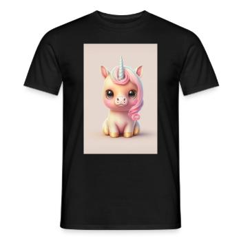 Bébé licorne - T-shirt homme - noir - Devant - AI Model Male 178 light (178cm)