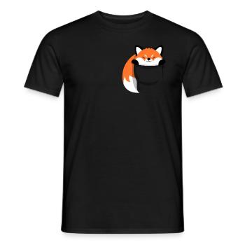 Kawaii Fox in Your Pocket - Men's T-Shirt - black - Front - AI Model Male 178 light (178cm)