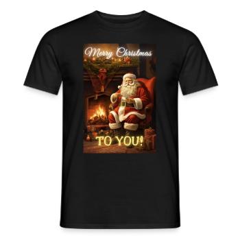 Joyeux Noël de la part du Père Noël - T-shirt homme - noir - Devant - AI Model Male 178 light (178cm)