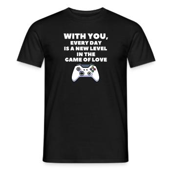 Every Day is a New Level Gamers Funny Valentine's - T-shirt homme - noir - Devant - AI Model Male 178 light (178cm)