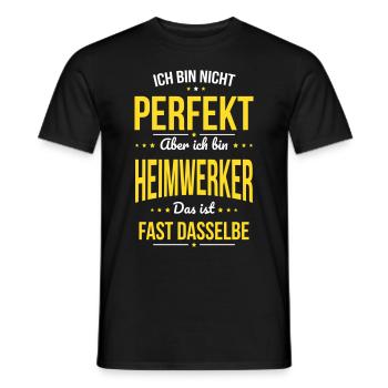 Ich bin nicht perfekt aber ich bin Heimwerker - Männer T-Shirt - Schwarz - Vorne - AI Model Male 178 light (178cm)