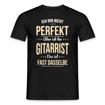 Ich bin nicht perfekt aber ich bin Gitarrist - Männer T-Shirt - Schwarz - Vorne - AI Model Male 178 light (178cm)