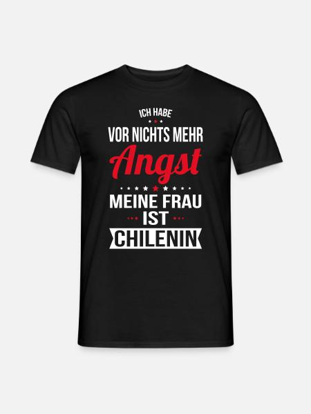 Meine Frau ist Chilenin - Geschenkidee Humor - Männer T-Shirt - Schwarz