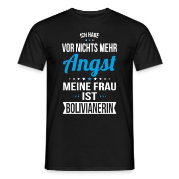 My wife is Bolivian - gift idea humor - Men's T-Shirt - black - Front - AI Model Male 178 light (178cm)