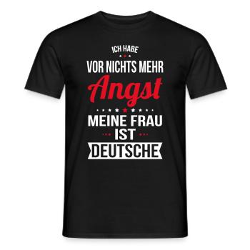 Ma femme est allemande - Idée cadeau humour - T-shirt homme - noir - Devant - AI Model Male 178 light (178cm)