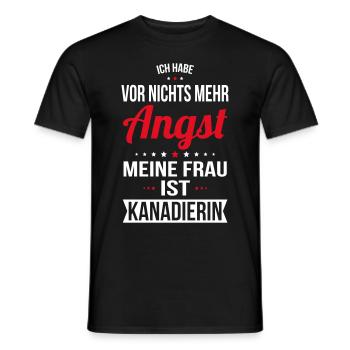 Ma femme est canadienne - Idée cadeau humour - T-shirt homme - noir - Devant - AI Model Male 178 light (178cm)
