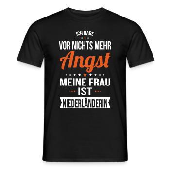My wife is Dutch - gift idea humor - Men's T-Shirt - black - Front - AI Model Male 178 light (178cm)